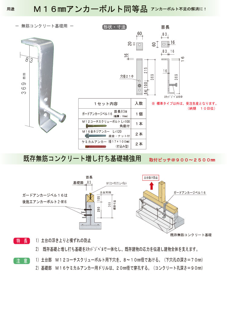 卸売 ウエハラ ガードアンカージベル12 アンカーM12mmと同等 G-AJ-12 4セット